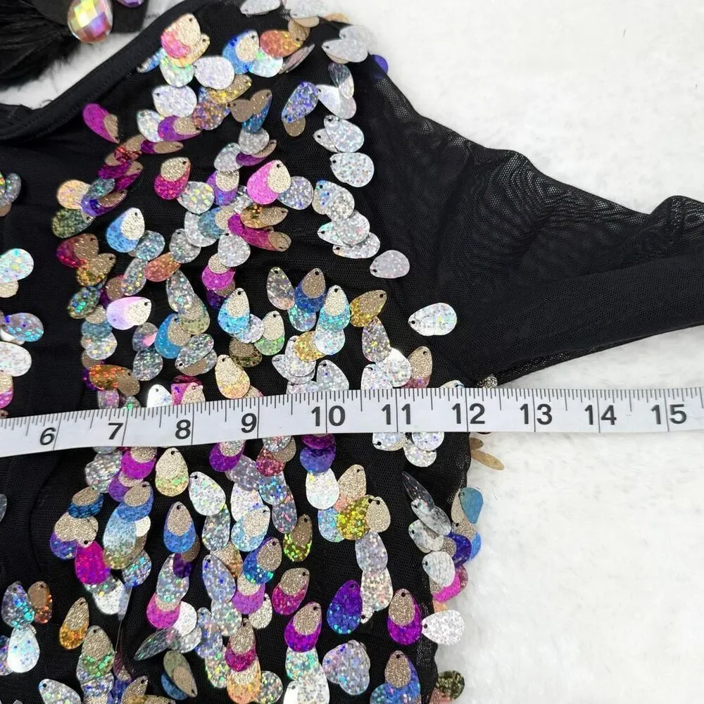 Weissman Sequin Leotard With Feather Skirt - US Size Medium Child (MC) Style 118